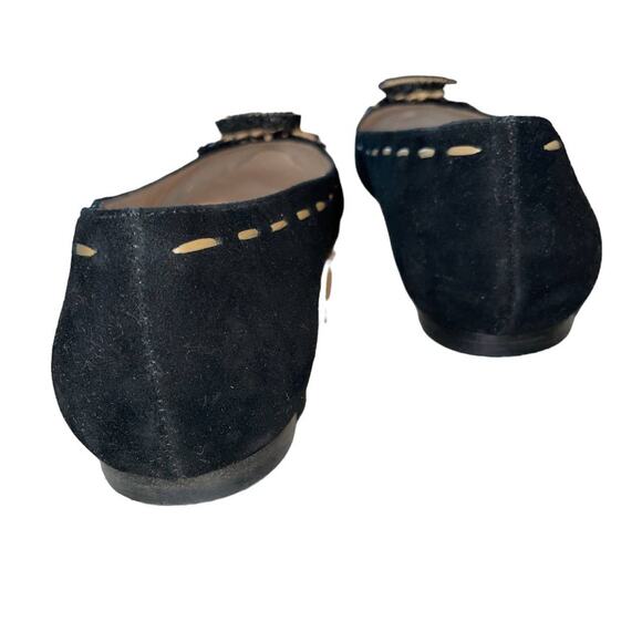 Donald J Pliner Black Bibbi Suede Leather Pointed Toe Flats Size 7 - Picture 2 of 16